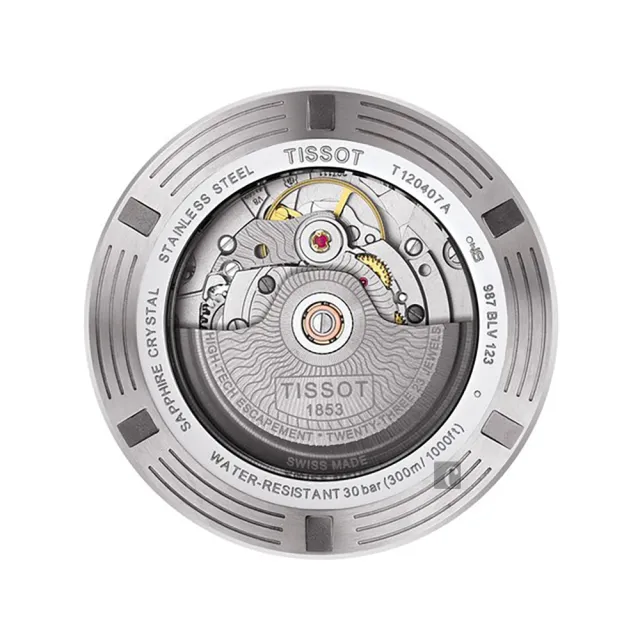 TISSOT 天梭】水鬼Seastar 1000 海洋之星300米潛水機械錶-黑x銀/43mm