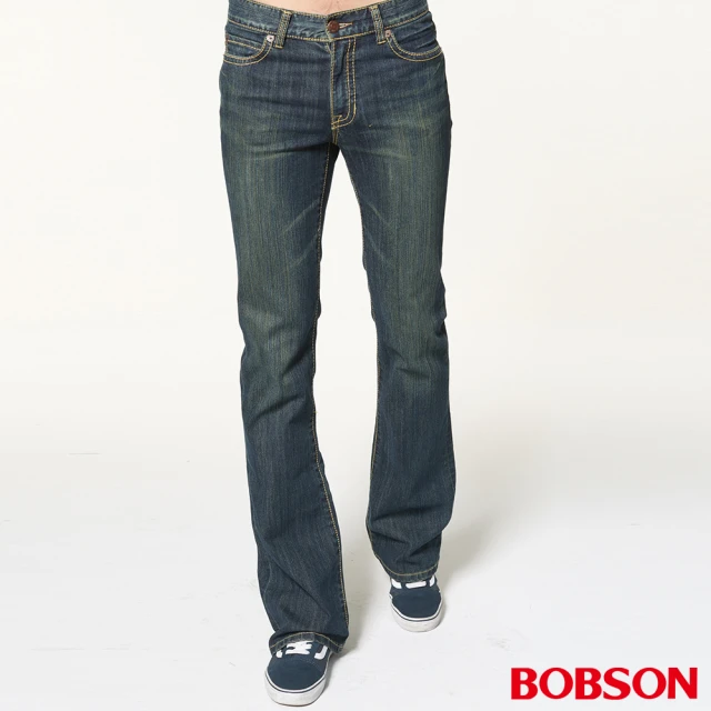 【BOBSON】男款輕量低腰喇叭褲(1702-53)