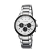 【LICORNE】力抗 撼動系列 城市時尚三眼計時手錶(白黑/銀 LT135MTWI-W)