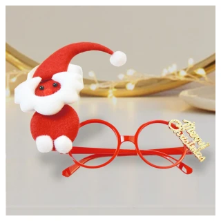 【交換禮物】摩達客-聖誕派對造型眼鏡(紅白精靈小雪人)