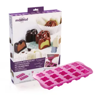 【法國mastrad】15格矽膠巧克力造型模具禮盒組(含裝飾矽膠擠花袋/刮刀)