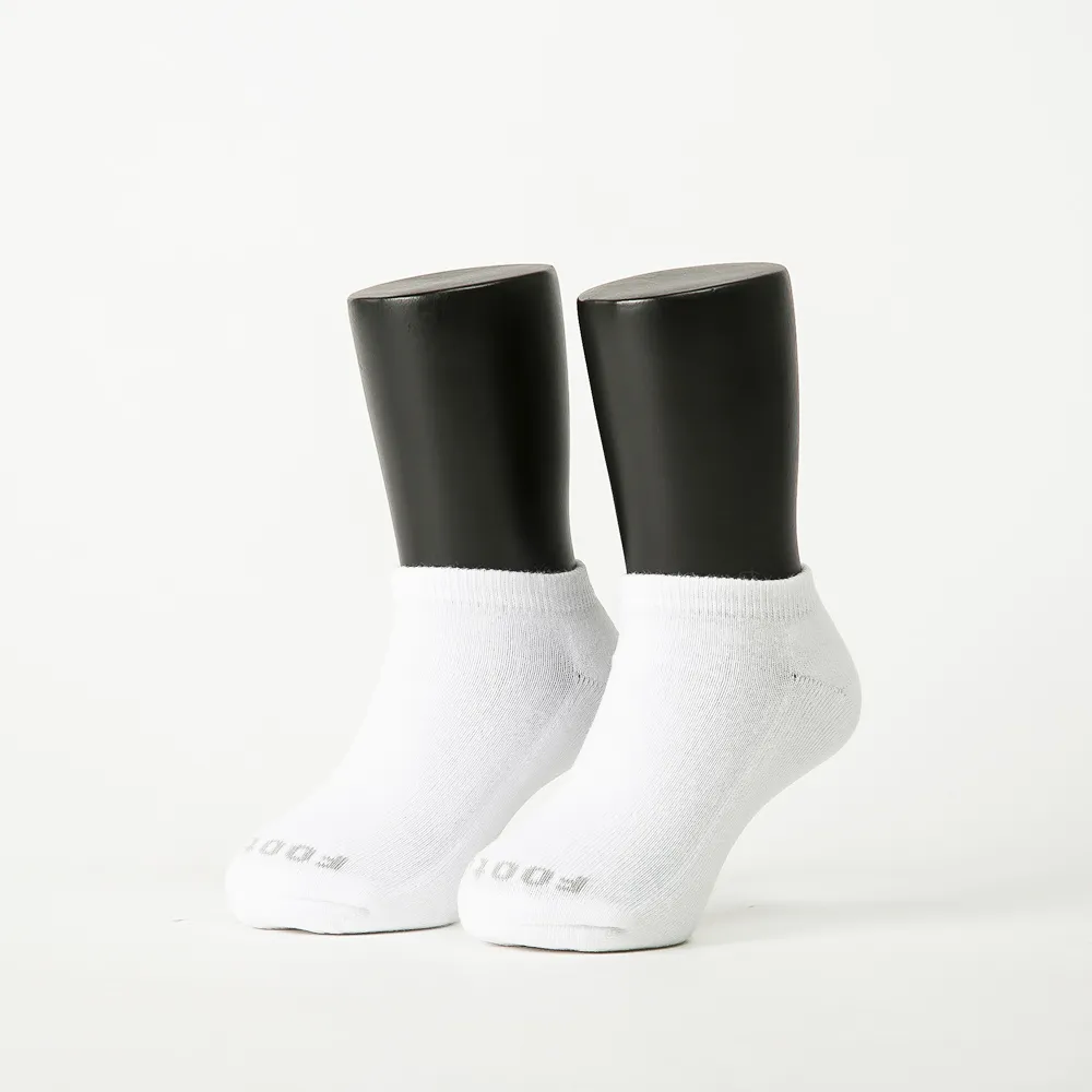 【Footer除臭襪】單色運動氣墊船短襪-童款-全厚底(ZH185-白)