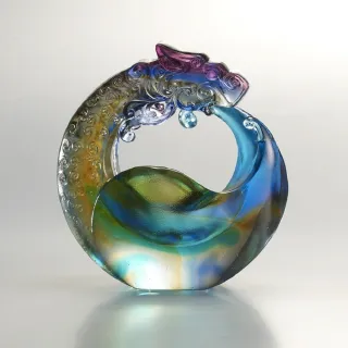 【tittot 琉園】信心龍騰_擺飾(送禮/琉璃/禮物/玻璃/水晶/藝術品/擺飾/禮贈/企業/)