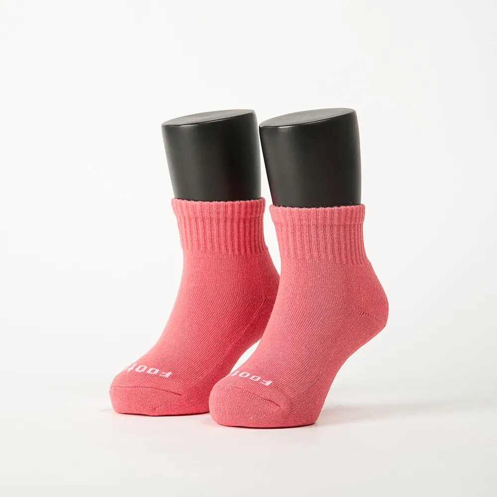 【FOOTER除臭襪】單色運動氣墊襪-童款-全厚底(ZH186-桃紅)