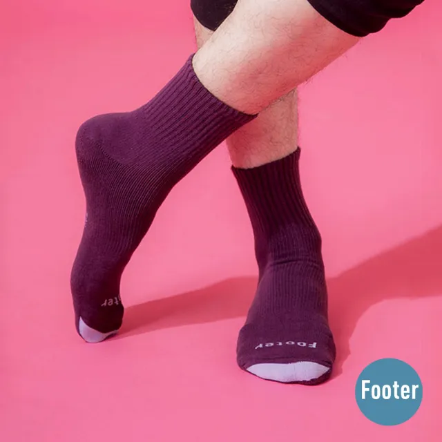 【Footer除臭襪】螺旋氣墊輕壓力襪-男款-局部厚(T98-紫)