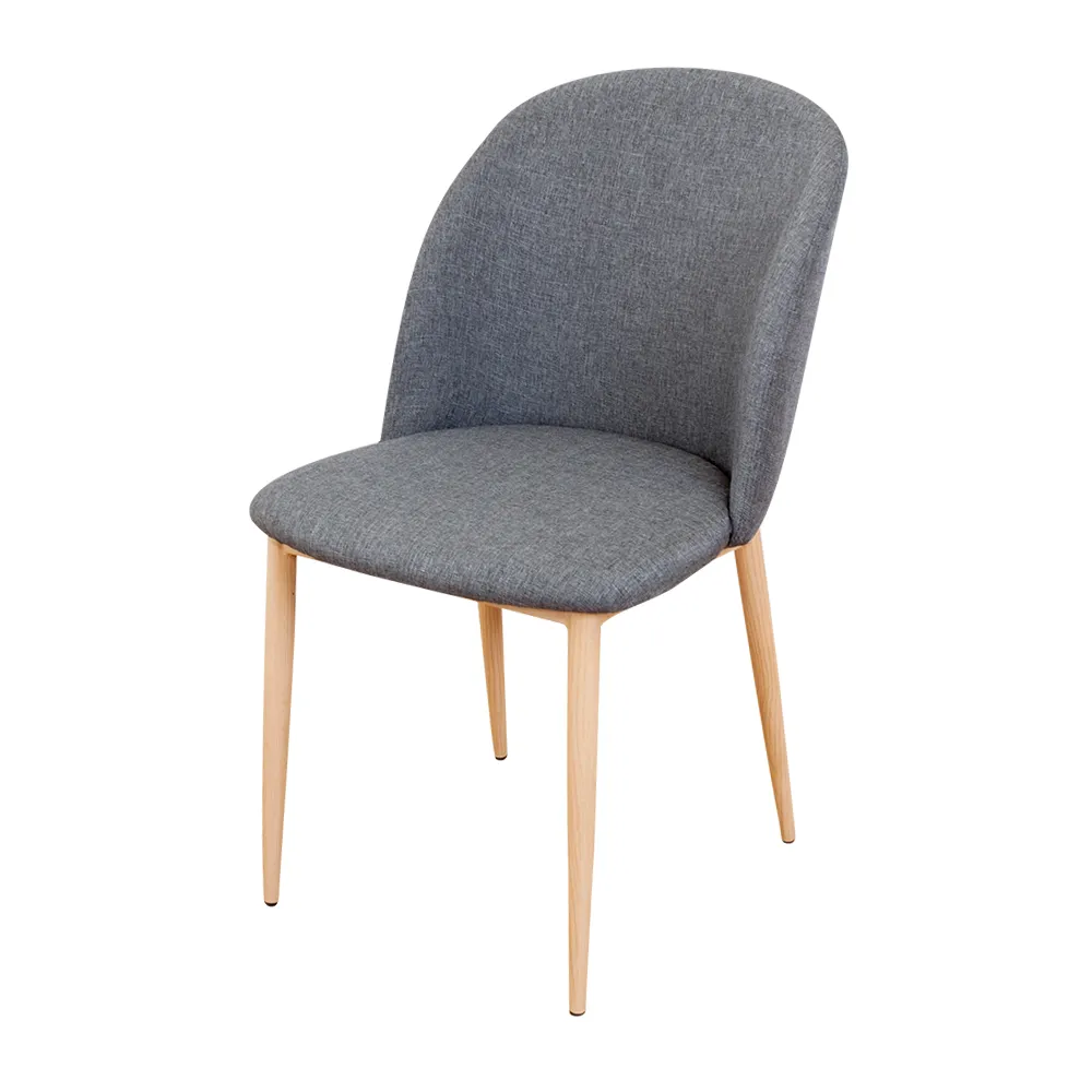 【BODEN】米凱簡約灰色布餐椅/單椅