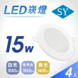 【SY 聲億科技】15W超薄型崁燈15CM  白框(4入)