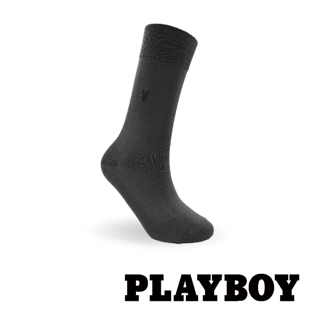 【PLAYBOY】簡約絲光紳士襪-鐵灰(紳士襪/男襪/長襪)