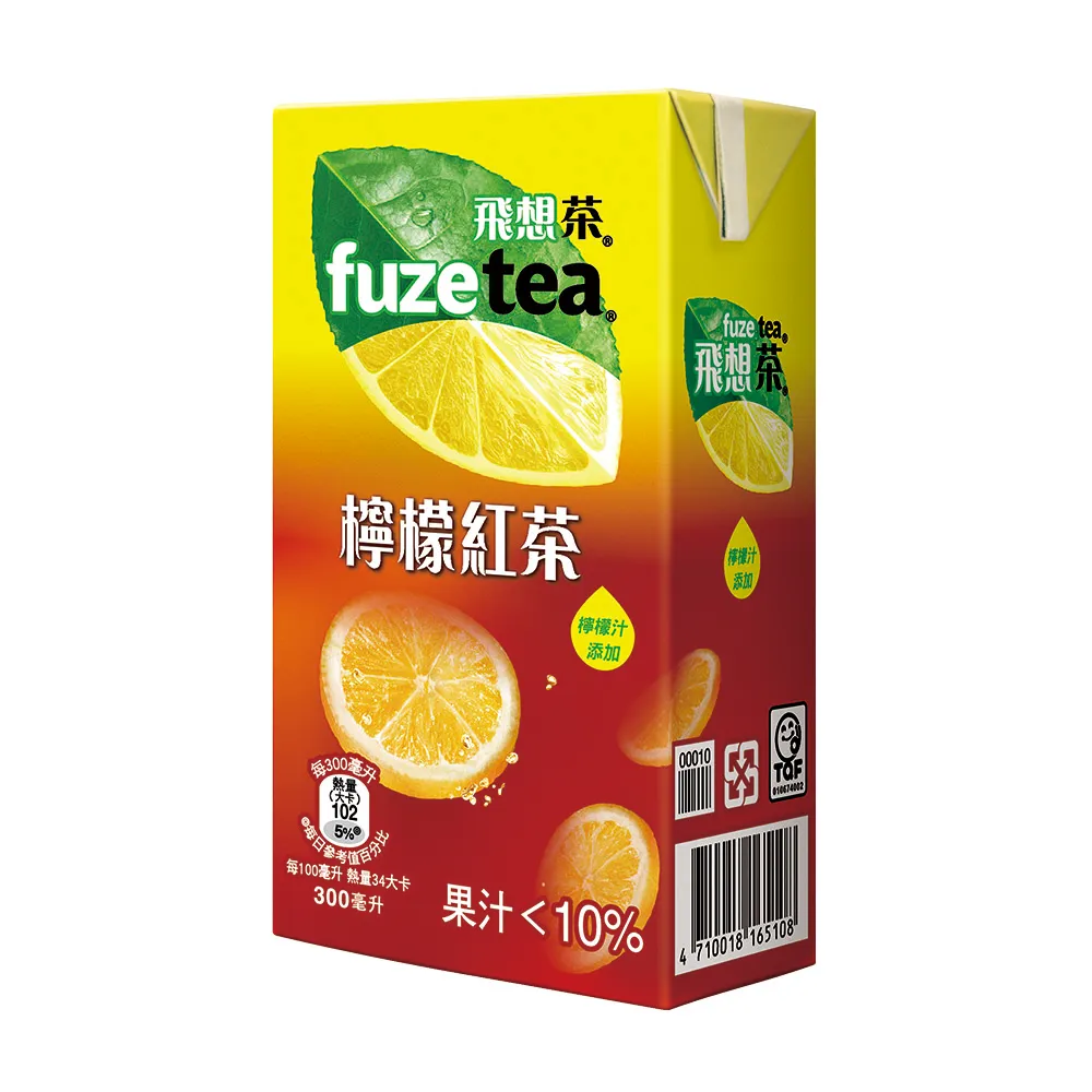【fuze tea 飛想茶】檸檬紅茶 利樂包300ml x24入/箱