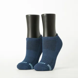 【Footer除臭襪】單色逆氣流運動氣墊船短襪-女款-全厚底(T31M-藍)