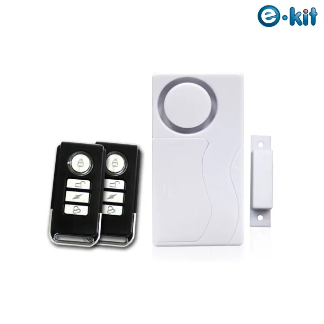 【e-Kit 逸奇】一對二無線遙控器/門磁感應警報器/門窗防盜警報器/緊急警報聲/迎賓叮噹門鈴(ES-33B)