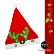 【交換禮物】摩達客-耶誕派對-綠花鹿角金雪花聖誕帽(小)