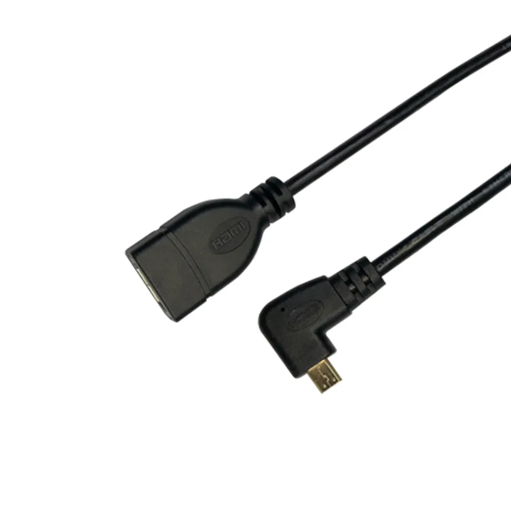 MAX+ Micro HDMI公 to HDMI母L型高清影音延長線(右彎)