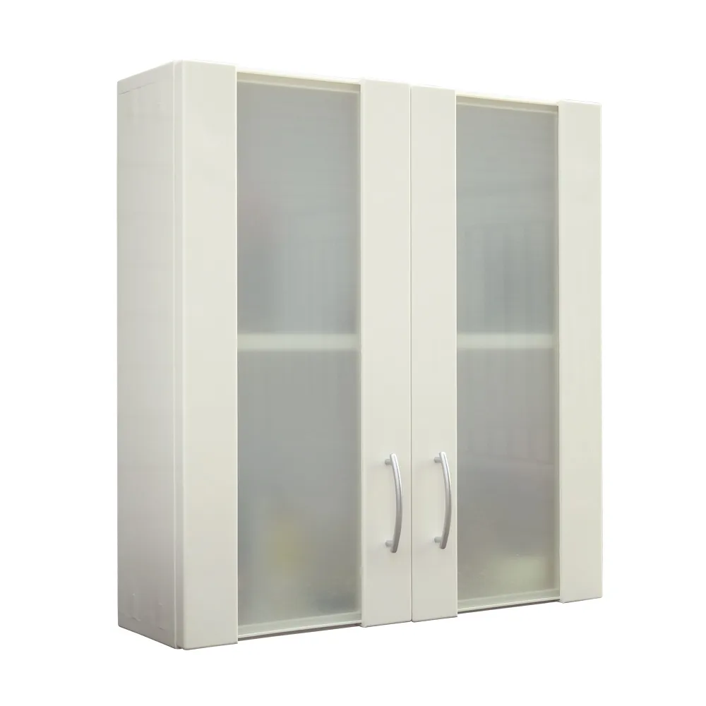 【Abis】經典霧面雙門防水塑鋼浴櫃/置物櫃(白色-2入)