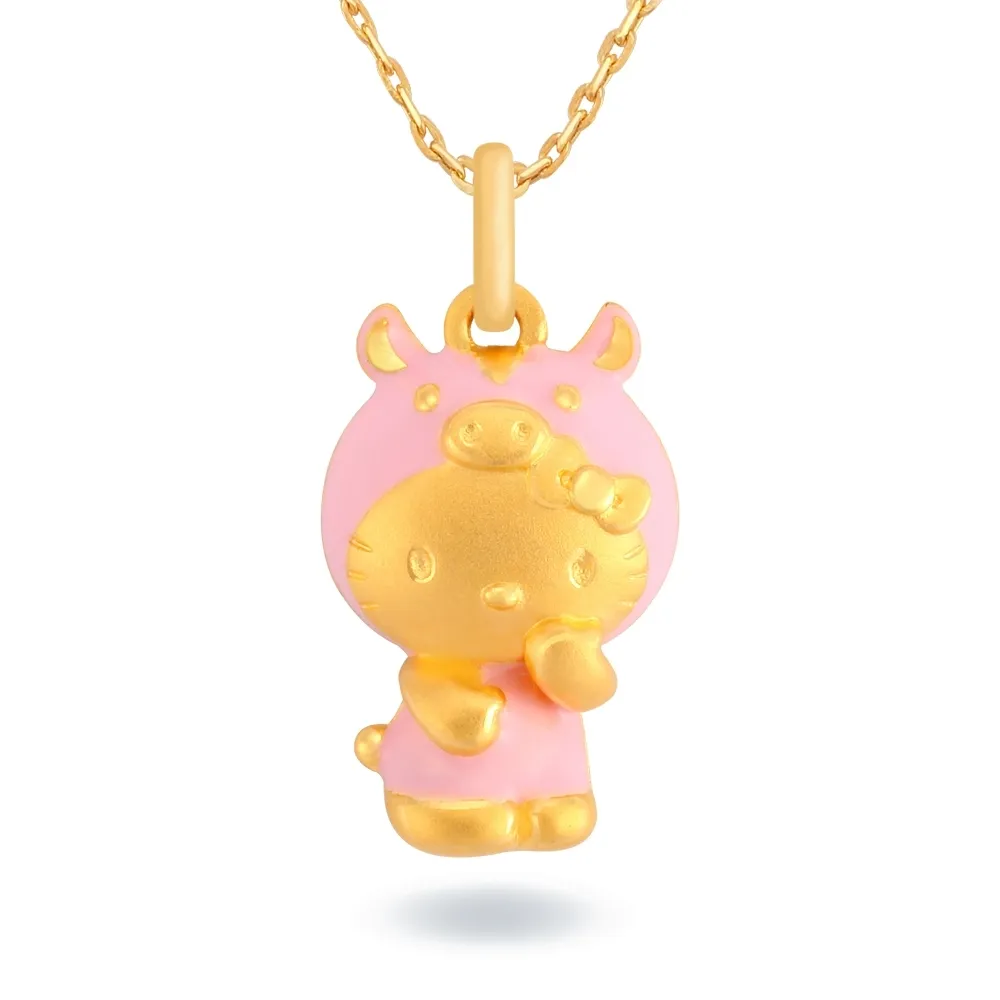 【Just Gold 鎮金店】Hello Kitty百變Cutie十二生肖系列 黃金墜子-豬