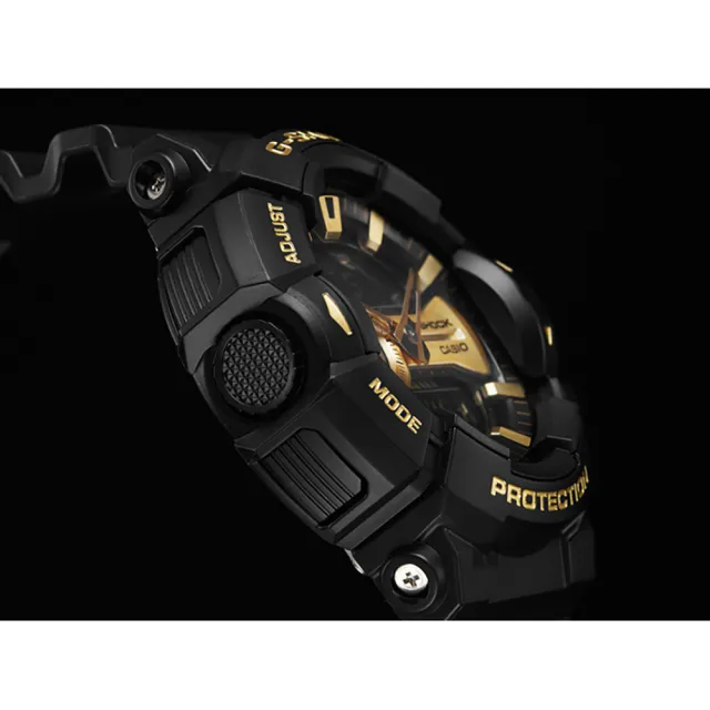 【CASIO 卡西歐】G-SHOCK 金屬系雙顯手錶-經典黑金(GA-400GB-1A9)