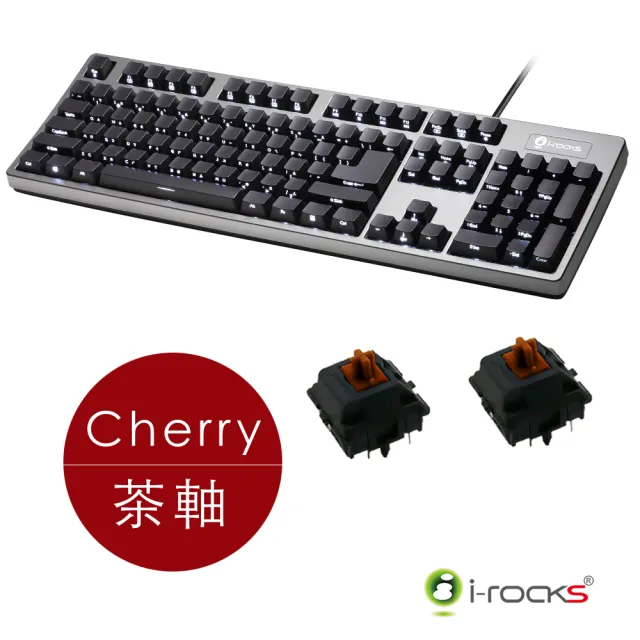 【i-Rocks】K68MS側刻單色背光機械式鍵盤-德國Cherry軸