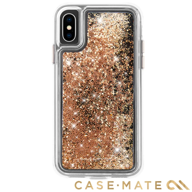 美國 CASE-MATE iPhone XS Max Waterfall(亮粉瀑布防摔手機保護殼 - 金色)