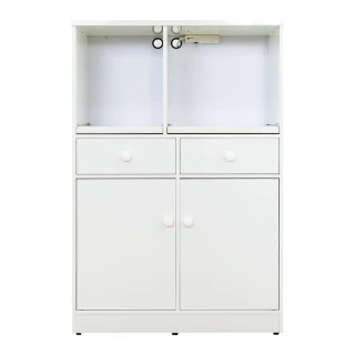 【南亞塑鋼】2.9尺二開二抽塑鋼電器櫃/收納餐櫃(白色)