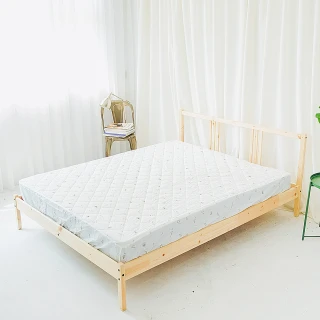 【奶油獅】星空飛行-台灣製造-美國抗菌防污鋪棉保潔墊床包(雙人5尺-米)