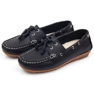 【G.Ms.】MIT情侶鞋系列-水洗牛皮帆船鞋(黑色)
