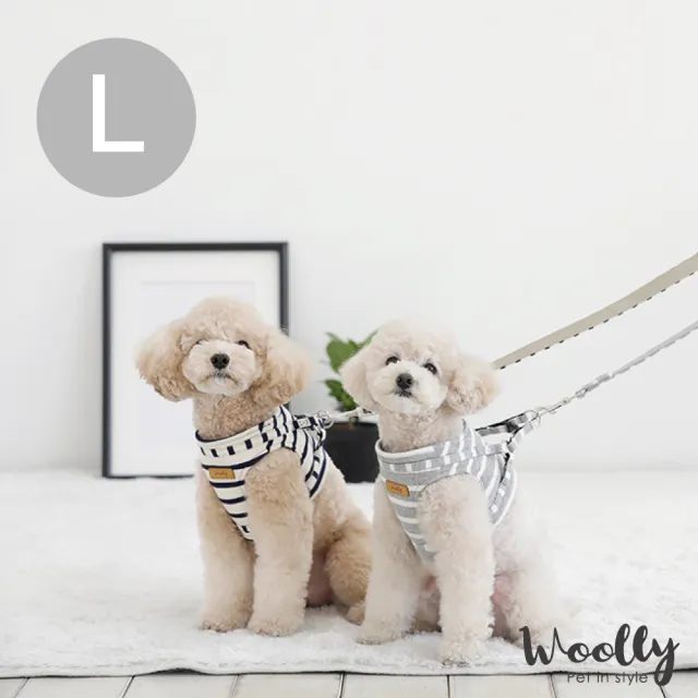 【WOOLLY】韓系狗狗胸背帶-附牽繩 L(胸背帶/牽繩)