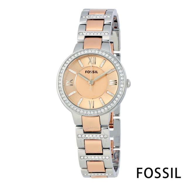 【FOSSIL】名媛璀璨設計時尚腕錶-白x玫瑰金/30mm(ES3405)