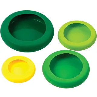 【KitchenCraft】矽膠保鮮膜4件(綠黃)