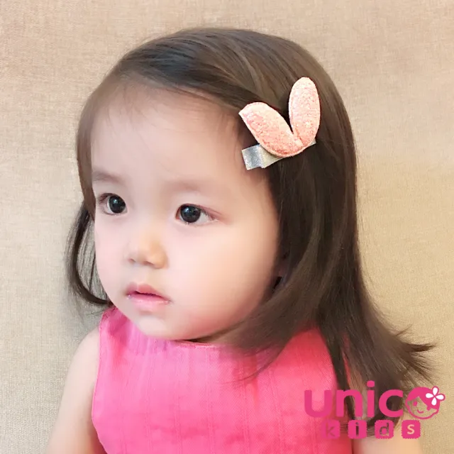 【UNICO】兒童粉橘天使髮箍髮圈髮夾禮盒組-4件組(配件/飾品)
