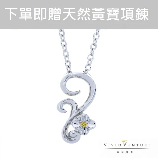 【Vividventure 亞帝芬奇】2分 天然真鑽 項鍊 心與花(買一送一 超值回饋組)