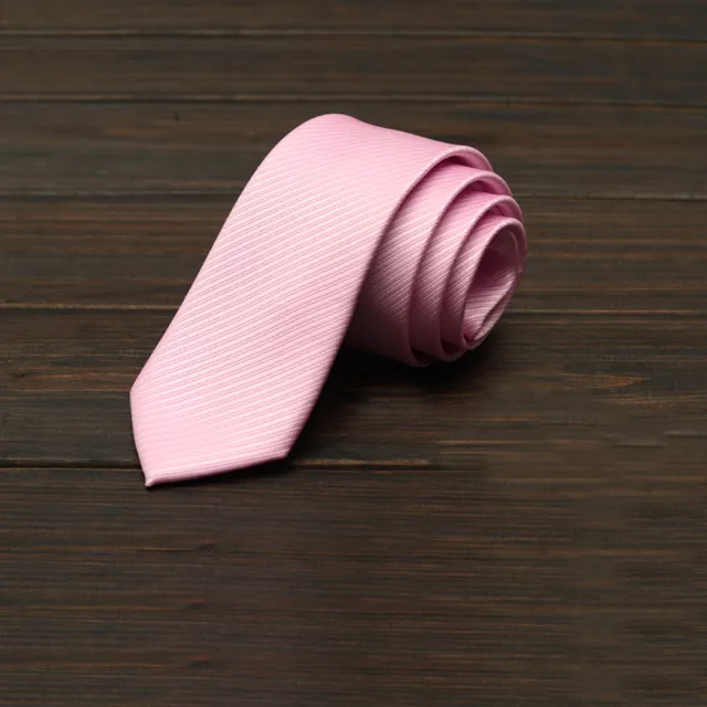 【拉福】領帶窄版領帶6cm領帶拉鍊領帶(粉)
