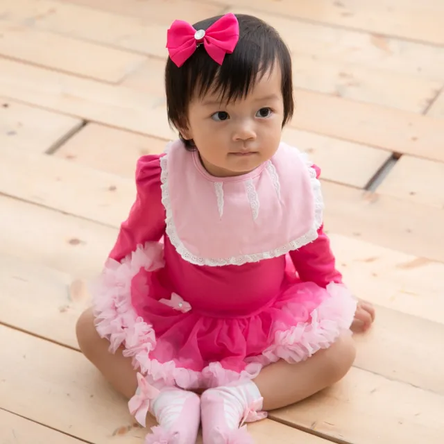 【日安朵朵】女嬰雪紡蓬蓬裙連身衣–桃紅芭比(長袖)