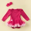 【日安朵朵】女嬰雪紡蓬蓬裙連身衣–桃紅芭比(長袖)