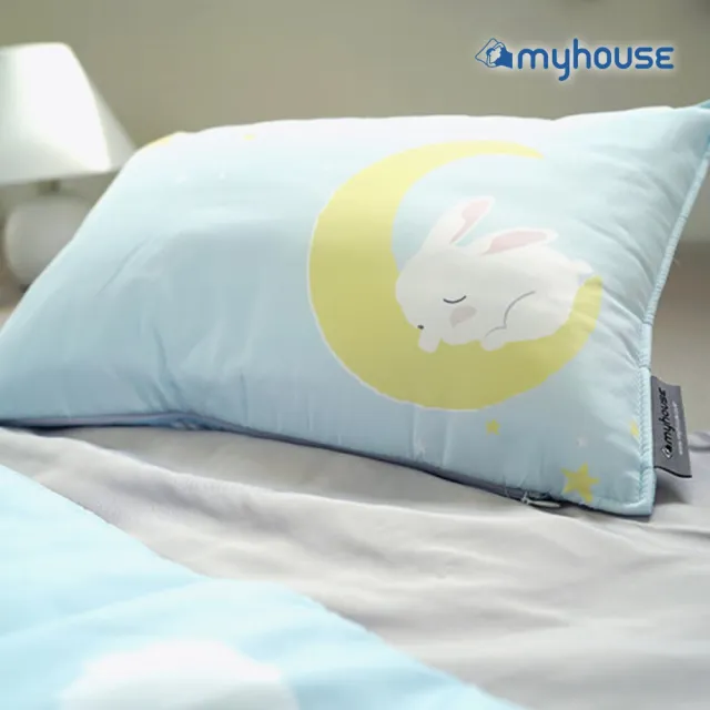 【myhouse】韓國防蹣抗敏兒童睡袋 -(月兔藍)