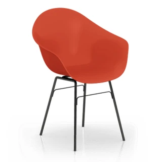 【YOI傢俱】義大利TOOU品牌 卡納休閒椅-黑色金屬腳 8色可選(YPM-153302)