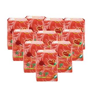 【愛護妳】草本植物精氣衛生棉-玫瑰夜用10包超值組(120片+6包隨身包)