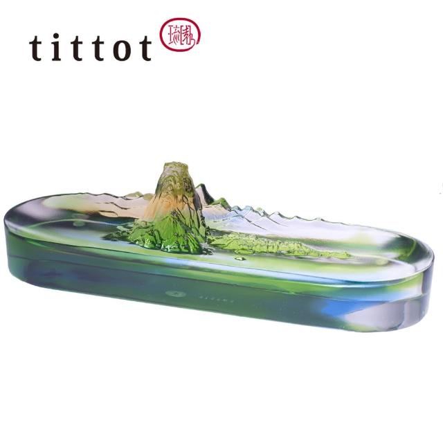 【tittot 琉園】山水載情_擺飾_故宮聯名_交換禮物(交換送禮/琉璃/活動贈禮/水晶/藝品/擺飾/企業/退休)