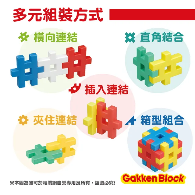 【GAKKEN 學研】歡樂小派對-孩子的第一套積木遊戲書 1歲-(STEAM教育玩具)