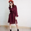【BBHONEY】韓國空運赫本風獨特設計顯瘦綁帶開叉連身裙洋裝(網美必備款)