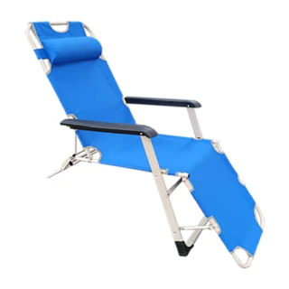 【新錸家居】2入-三段式 躺椅 可平躺 加粗管 折疊(藍/紅/灰-露營釣魚 透氣摺疊椅 可調節 休閒午休)