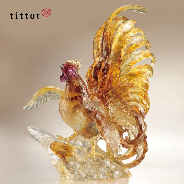 【tittot 琉園】佔得先機_擺飾_雞(送禮/琉璃/禮物/玻璃/水晶/藝術品/擺飾/禮贈/企業/)