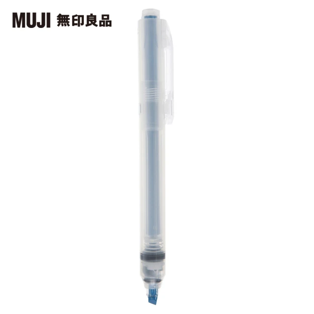 MUJI 無印良品 PP按壓螢光筆/藍