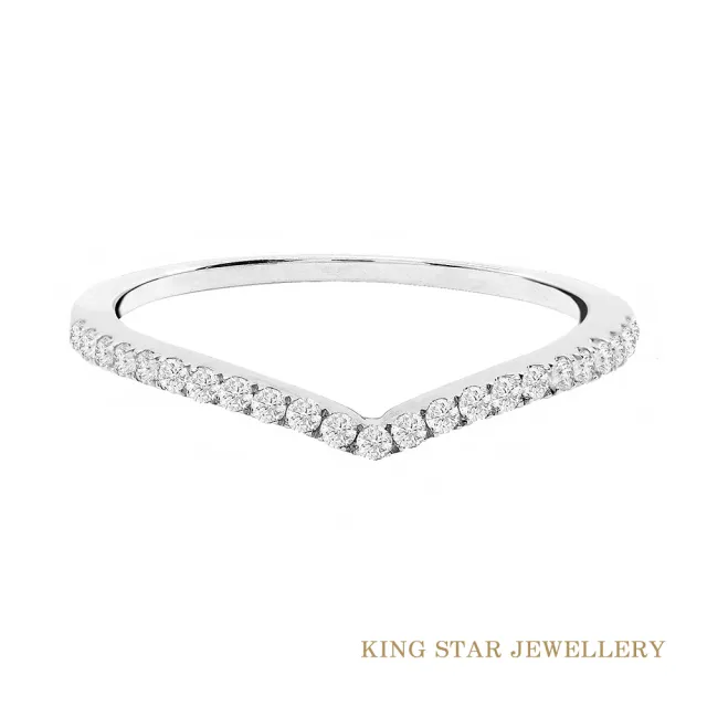 【King Star】簡約鑽石白18K金線戒(時尚配戴款)