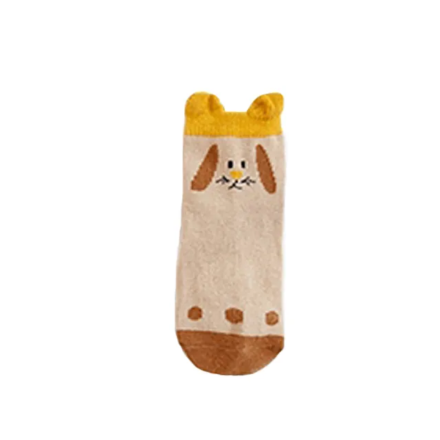 【JoyNa】寶寶嬰兒襪短襪立體卡通動物地板襪(3入)