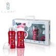 【L.A. Baby】四階段316超輕不鏽鋼保溫奶瓶成長禮盒組270ml 15件組(藍 白 紅 金 粉 紫 淺綠)