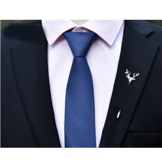 【拉福】領帶6cm中窄版領帶精工手打領帶(深藍)