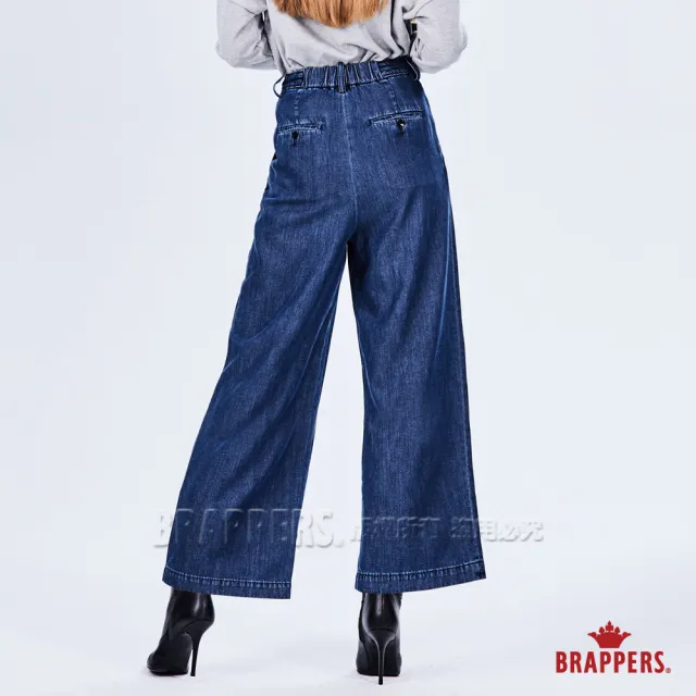 【BRAPPERS】女款 Boy friend系列-天絲棉中高腰寬版褲(藍)