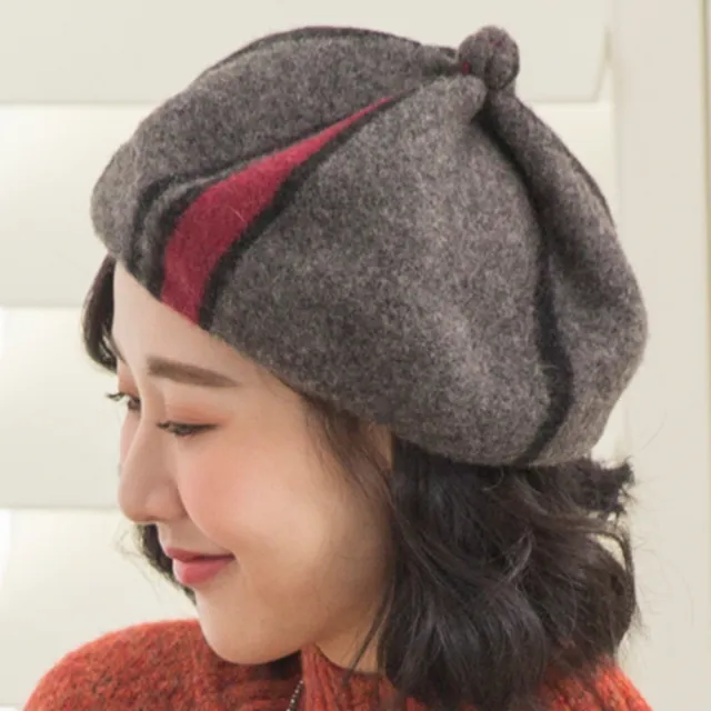 【Wonderland】時尚英倫100%羊毛畫家帽貝蕾帽(黑)