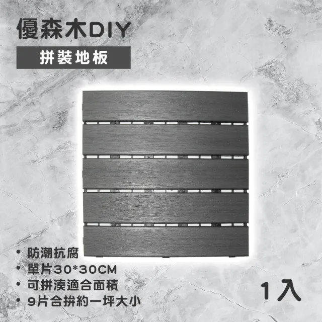 【Maximum 美仕家】優森木DIY拼裝地板-灰色1入(地磚/拼貼板)