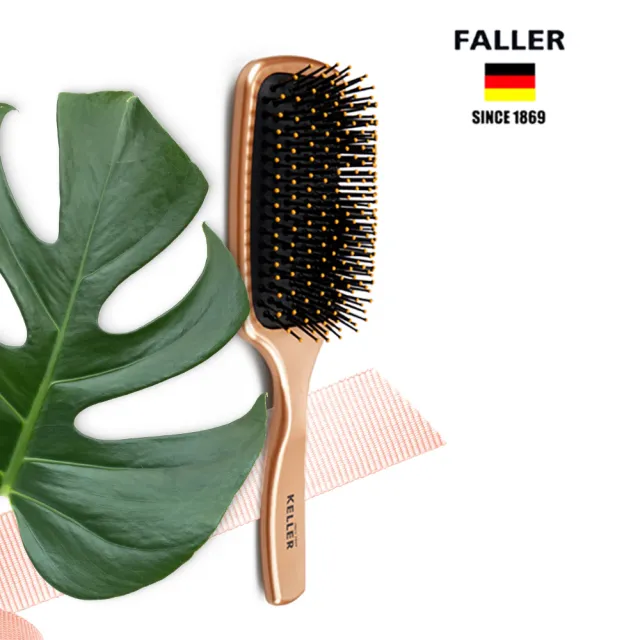 【FALLER 芙樂】金屬光抗糾結大型氣墊好按摩梳(氣墊好按摩梳/梳頭按摩美容/雙11)